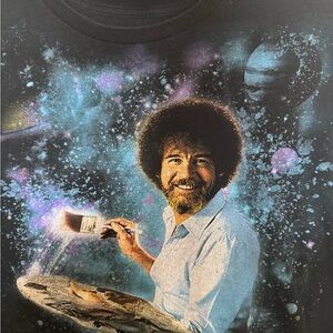 Cosmic Art T-Shirt with Painter Design bob ross xl